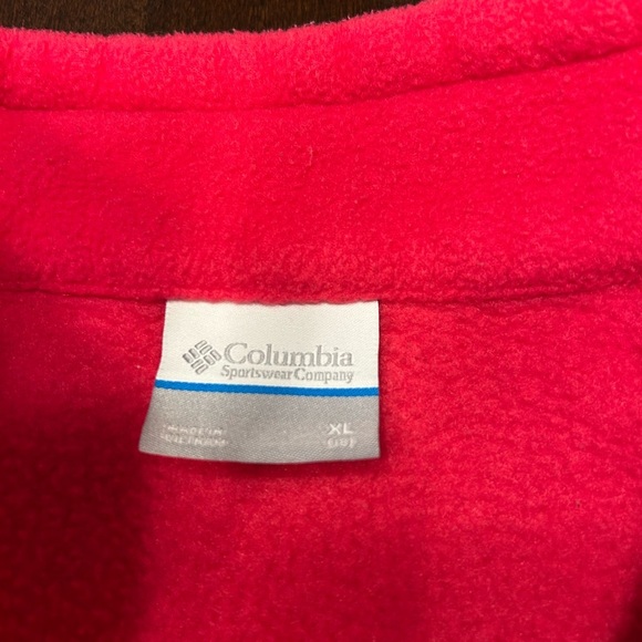 Columbia Pink Fleece Jacket Full-Length Zipper Stand-Up Collar - Picture 4 of 4